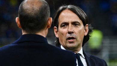 Simone Inzaghi e Massimiliano Allegri in Inter-Juventus di Coppa Italia
