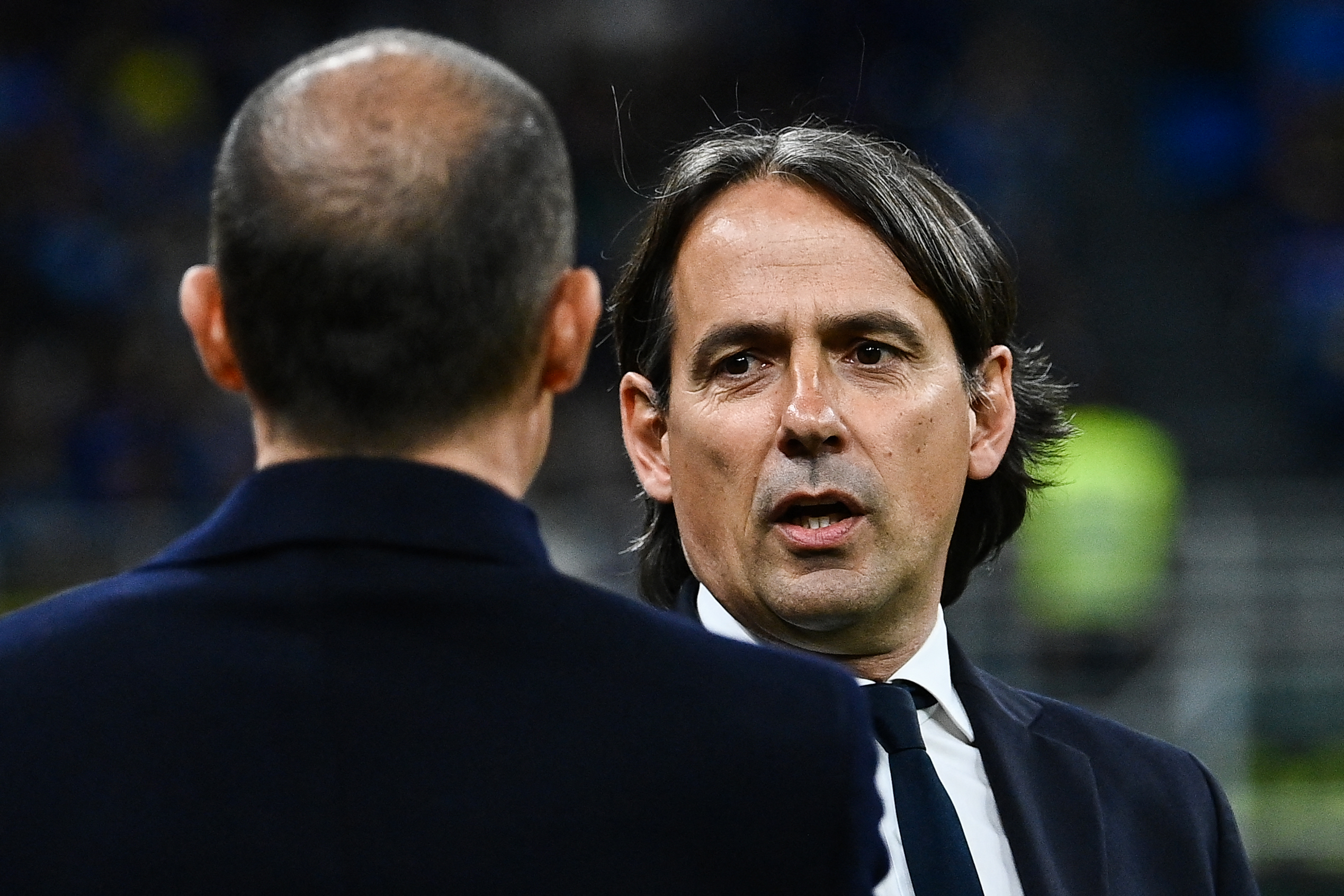 Simone Inzaghi e Massimiliano Allegri in Inter-Juventus di Coppa Italia