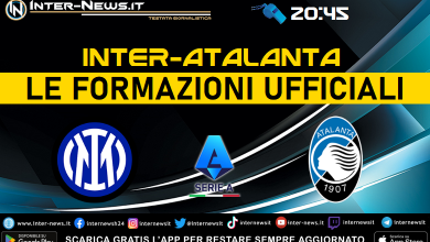 Inter-Atalanta di Serie A - Le formazioni ufficiali