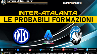 Inter-Atalanta di Serie A - Le probabili formazioni di Simone Inzaghi e Gian Piero Gasperini