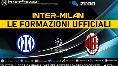Inter-Milan di Champions League - Le formazioni ufficiali
