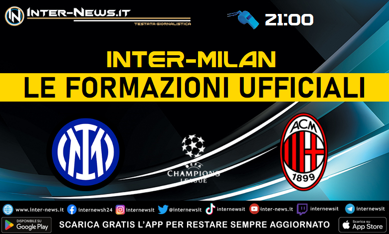 Inter-Milan di Champions League - Le formazioni ufficiali