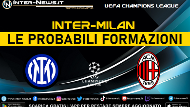Inter-Milan di Champions League - Le probabili formazioni