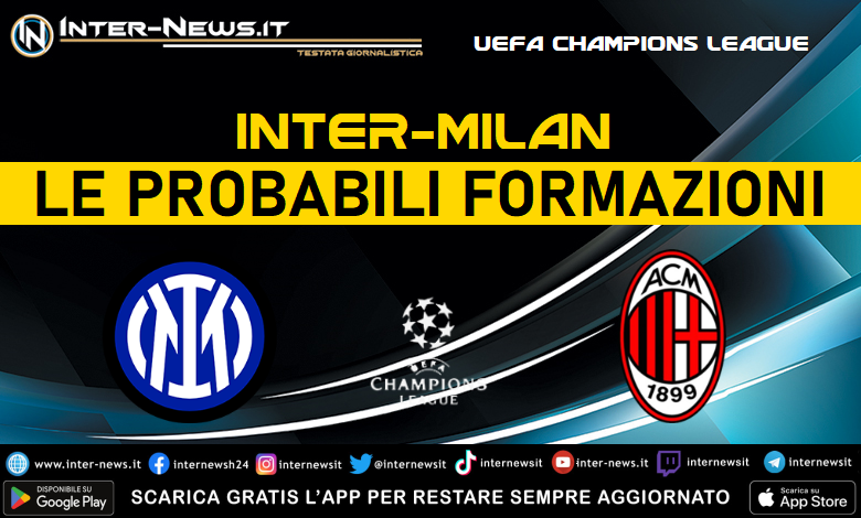 Inter-Milan di Champions League - Le probabili formazioni