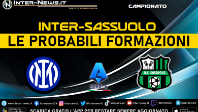Inter-Sassuolo di Serie A - Le probabili formazioni di Simone Inzaghi e Alessio Dionisi