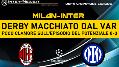 Milan-Inter di UEFA Champions League con la macchia del VAR