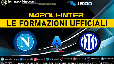 Napoli-Inter di Serie A - Le formazioni ufficiali
