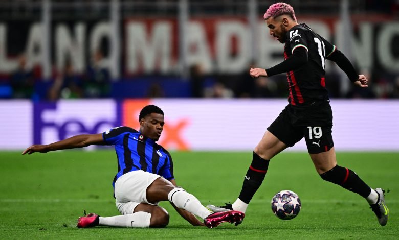 Denzel Dumfries Theo Hernandez Milan Inter