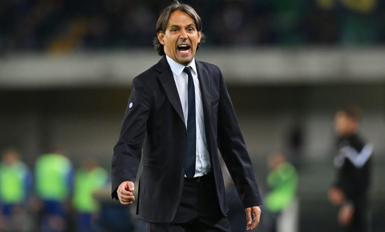 Simone Inzaghi in Hellas Verona-Inter di Serie A (Photo by Alessandro Sabattini/Getty Images via OneFootball)