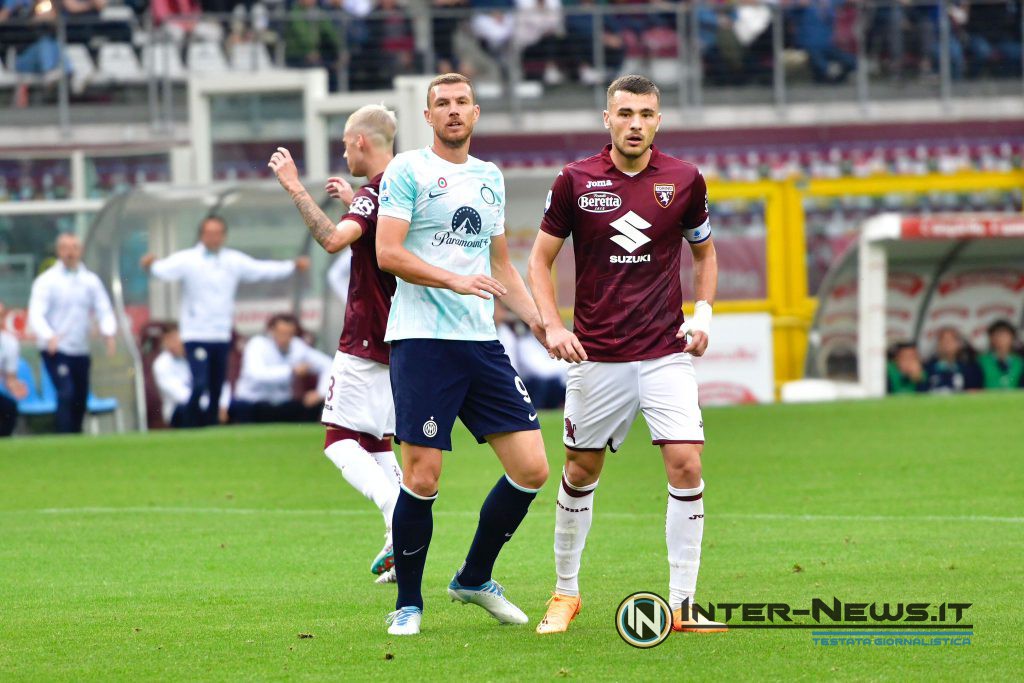 Dzeko e Buongiorno in Torino-Inter (Fonte foto Tommaso Fimiano/Inter-News)