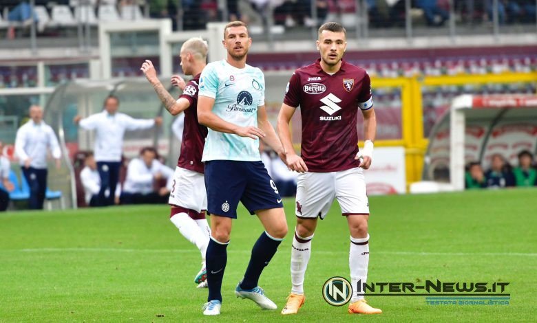 Dzeko e Buongiorno in Torino-Inter (Fonte foto Tommaso Fimiano/Inter-News)