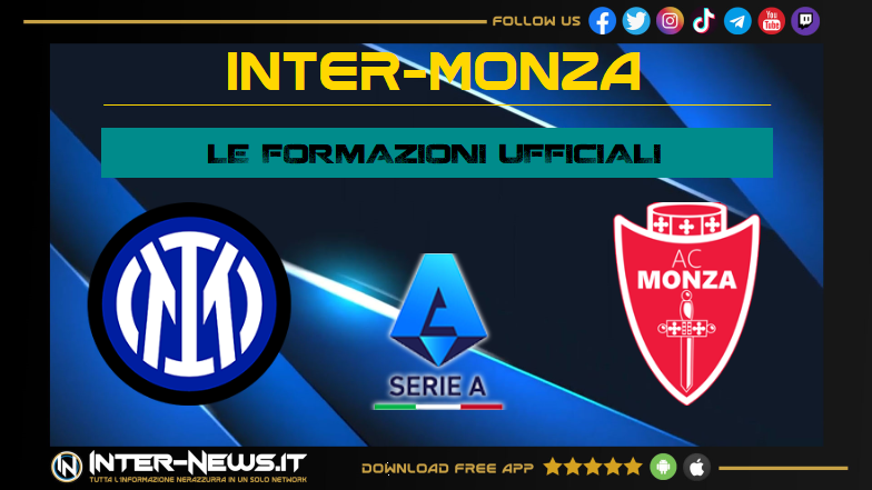 Inter-Monza - Le formazioni ufficiali in Serie A