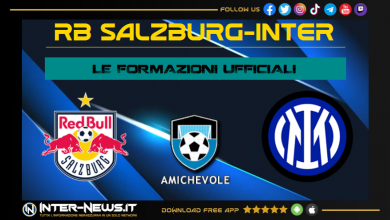 Salisburgo-Inter, formazioni ufficiali