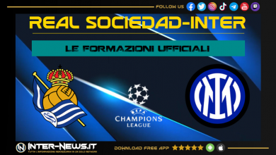 Real Sociedad-Inter | Formazioni ufficiali in Champions League