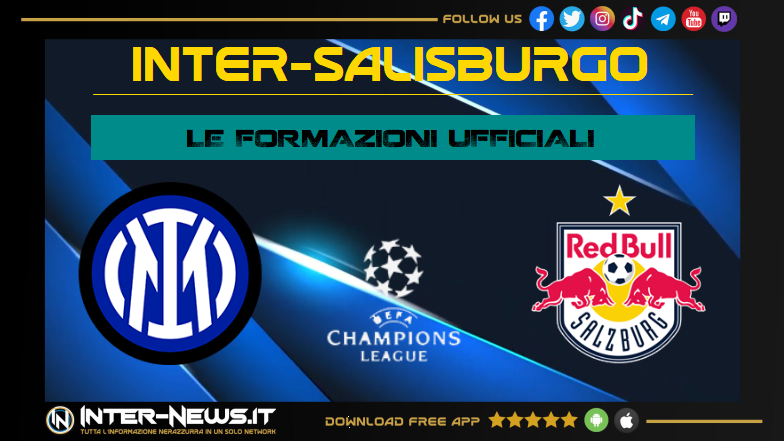 Inter-Salisburgo | Formazioni ufficiali Champions League