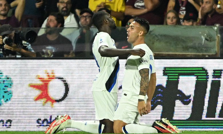 Lautaro Martinez e Marcus Thuram, Salernitana-Inter