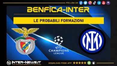 Benfica-Inter | Probabili formazioni Champions League