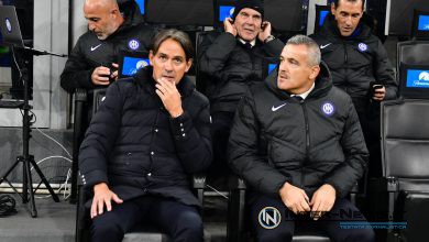 Simone Inzaghi con il vice Massimiliano Farris il resto del suo staff in Inter-Frosinone (Photo by Tommaso Fimiano/Inter-News.it ©)