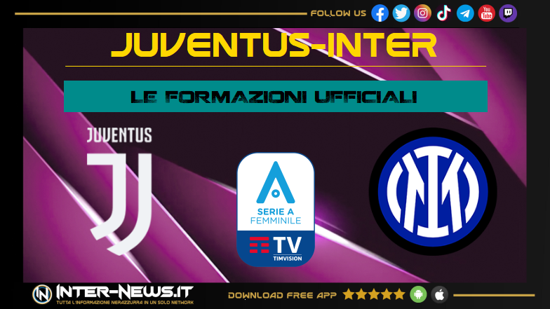 Juventus Inter Women, le formazioni ufficiali: Piovani sceglie Polli davanti! Juventus Inter Women, le formazioni ufficiali: Piovani sceglie Polli davanti!