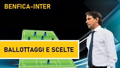 Probabili formazioni Benfica-Inter Champions League | L'Inter di Simone Inzaghi