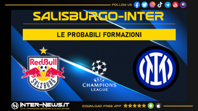 Salisburgo-Inter | Probabili formazioni Champions League