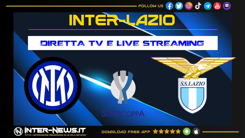 Inter-Lazio Supercoppa Italiana dove vederla in diretta TV e streaming