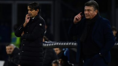 Simone Inzaghi e Walter Mazzarri in Napoli-Inter di Serie A