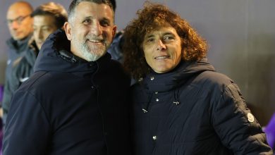 Sebastian De La Fuente, allenatore della Fiorentina Femminile e Rita Guarino allenatrice dell'Inter Women