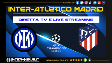 Inter-Atletico Madrid dove vederla in diretta tv e streaming