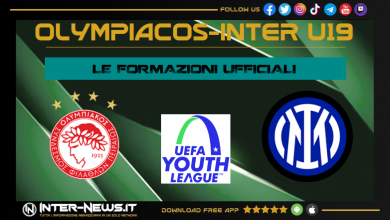 Olympiacos-Inter Primavera, formazioni ufficiali