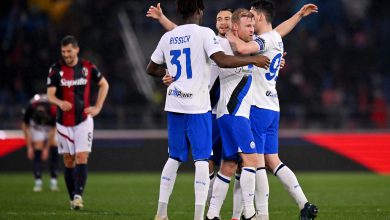 Davy Klaassen, Yann Bisseck, Alessandro Bastoni e Matteo Darmian in Bologna-Inter