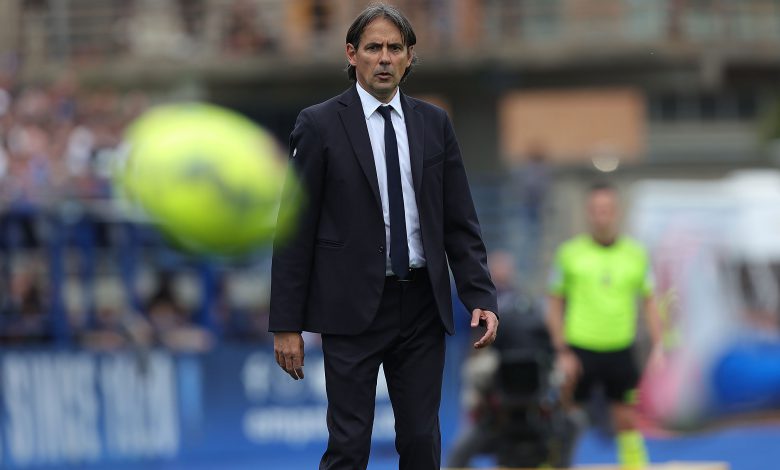 Simone Inzaghi in Empoli-Inter di Serie A (Photo by Gabriele Maltinti/Getty Images via OneFootball)