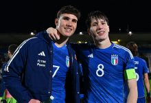 Cesare Casadei e Giovanni Fabbian, scuola Inter in maglia Italia Under-21 (Photo by Alessandro Sabattini/Getty Images via OneFootball)