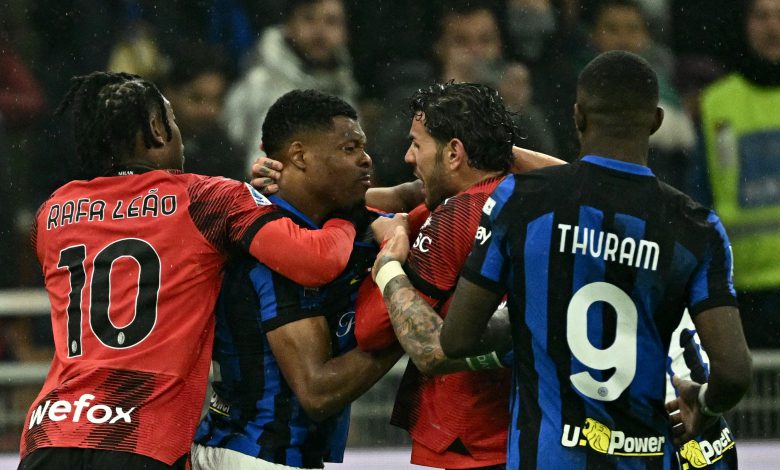 Denzel Dumfries e Theo Hernandez, Milan-Inter