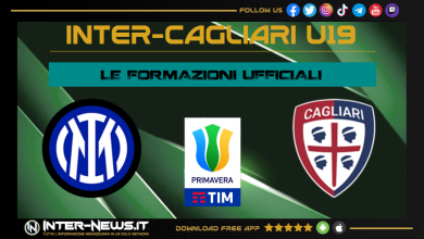 Inter-Cagliari Primavera formazioni ufficiali