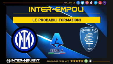 Inter-Empoli | Probabili formazioni Serie A