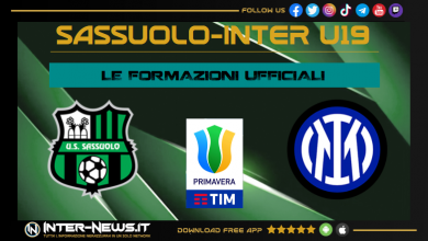 Sassuolo-Inter Primavera, formazione ufficiali
