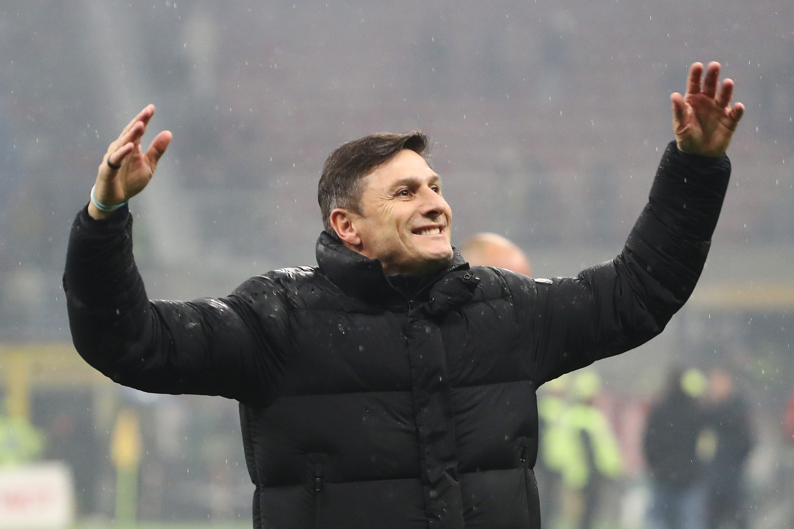 Javier Zanetti in Milan-Inter, festa scudetto