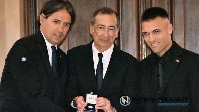 Giuseppe Sala, Simone Inzaghi e Lautaro Martinez (Photo by Onorio Ferraro, copyright Inter-News.it)