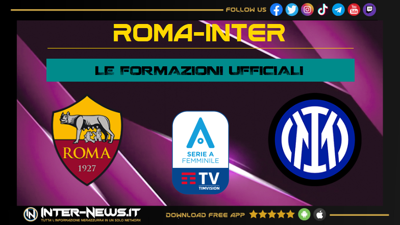 Roma Inter Women, le formazioni ufficiali: Guarino fa un cambio