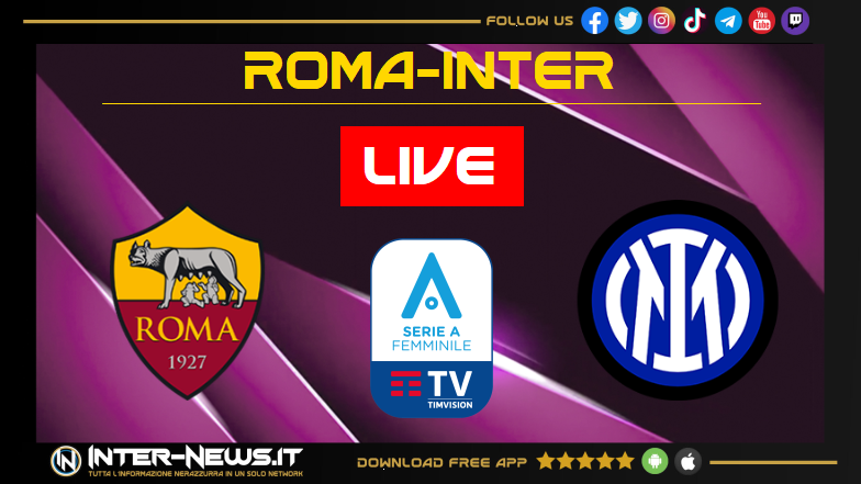 LIVE – Roma Inter Women 1 0: Viens batte Cetinja. Difesa leggera!
