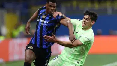Gerard Martin e Denzel Dumfries, Inter-Barcellona